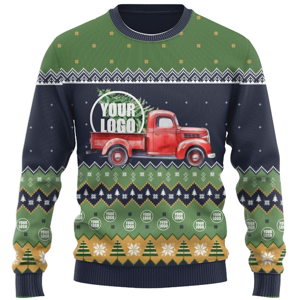 Holiday Theme Logo Or Face Ugly Christmas Sweater 7